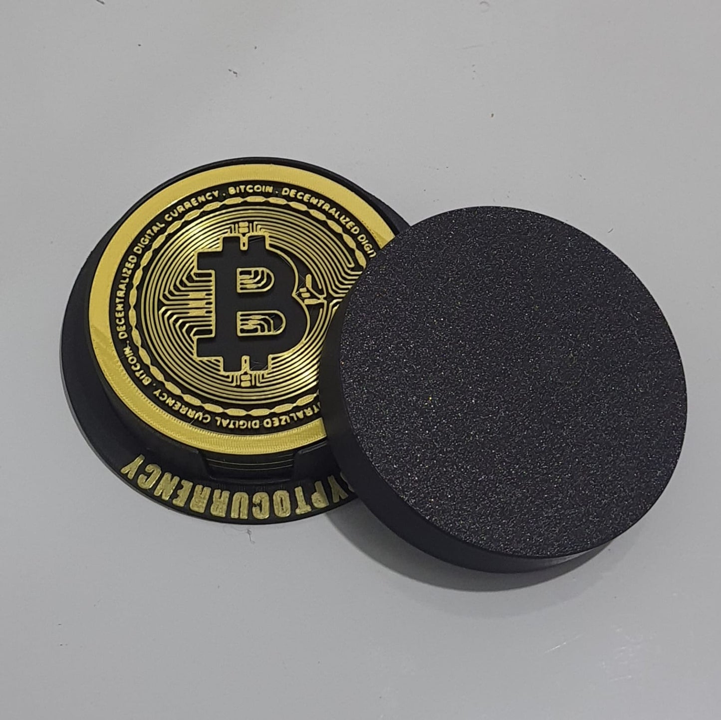 Suporte Porta Copos Exclusivo Bitcoin 5un Com Caixa Personalizada